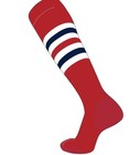 Tck Performance Baseball Football Knee High Striped Socks Red  White  Black Sz L