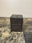 Vintage Antique Fidelity Cast Metal Toy Money Coin Safe Trinket Box Piggy Bank