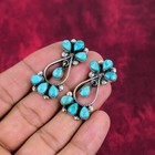 Tibetan Turquoise Gemstone Handmade 925 Sterling Silver Earrings Jewelry