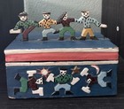 Wooden Painted Box Cossack Dancer Figure Folk Art Hand Carved Hinged 7 5  X 3 