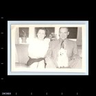 Old Vintage Photo Man Woman Couple Duo American Eskimo Dog Couch Sofa