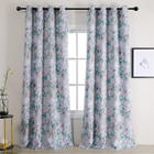 Floral Curtains 84 Inch 2 Panels Pink Blue Grommet Blackout Privacy Drapes