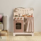 Kids Play Kitchen Set - Rustic Wooden Kitchen Sets  Pretend Play Kitchen With   