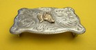 Vtg Rare Design Old Western America Sterling Silver Horse Sash Scarf Belt Buckle