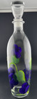 Kim Pall Creations Hand   painted Grape   Leaf Glass Decanter