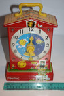 Fisher Price Music Box Teaching Clock  Toy Wind Up Red School House 2009 Works
