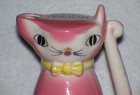 Vintage Lipper Mann Ceramic Pink Cat Vinegar Decanter Mid Century Japan