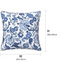 Set Of 2 Blue And White Floral Pillow Covers 18  18 Inch Square Throw Pillow