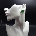 Signed Navajo Sonoran Gold Turquoise Sterling Silver Earrings Cluster Pierced