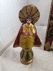 Mexican Guatemalan  Carved Wood  Painted Nicho Retablo Virgin Mary 18  Rustic