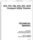 John Deere 1070 Set Tractor Owner Service Repair Shop Technical Manual Pdf Usb