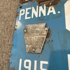 Lot Of  3  Vintage 1915 Pennsylvania Blue Porcelain 5-digit License Plates
