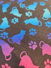 1 2 Yard Rainbow On Black Kittens Cats 100  Cotton Fabric Ombre Rainbow