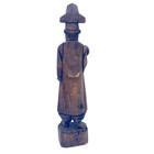 Vintage Hand Carved Wood Figurine Asian Man Statue Ornament Decor