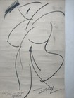 Vintage Original Charcoal Drawing Nude Women Beat Poet Artist -signed Bill Gersh