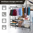 Metal Clothes Organizer Heavy Duty Garment Adjustable Rack Closet Storage Shelf