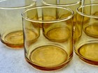 Libbey Bolero Gold Amber Dof Rocks Lowball Glasses Set 9 3    Mcm Usa 1970s Vtg