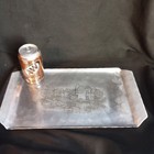 Vtg Wendell August Forge Handmade Amish Farm Hammered Alum  Tray 15 75  X 8-7 8 