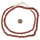 Antique Green Heart Beads Small 7mm West Africa African Red Cylinder Glass