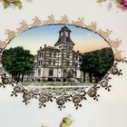 Corvallis Oregon Ore Antique Court House Souvenir Painted Trinket Dish Plate