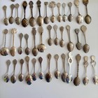 Large Vintage Souvenir Spoon Lot Enamel Travel State Cities International Estate