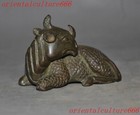 3 old Chinese Ancient Dynasty Bronze Feng Shui Wealth Bird Head Beast Statue