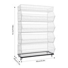 5 Tier Wire Grid Retail Display Shelf Merchandise Display Rack Stand W 4 Pulleys