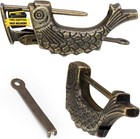 Vintage Fish Shaped Padlock  Bronze Antique Chinese Lock With Key For Jewelry Bo