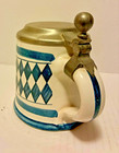 Vintage German Beer Stein 7    Pewter Lidded 
