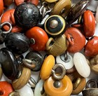 Antique Victorian Shoe Buttons Lot Teddy Bear Eyes Doll Glove Black White Brown