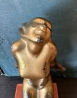Antique 1920s Art Deco Gold Plated Brass Hood Ornament Lady Salvage   As Is  
