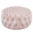 Modway Amour Tufted Performance Velvet Large Round Ottoman In Pink