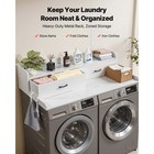 Uimoso Wooden Laundry Countertop Washer Dryer With Shelf   2 Drawers 54 X 27 5 