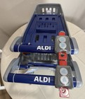 Set Of 2 Aldi Play Gray Plastic Toy Shopping Cart Pretend Play With Coin Keeper