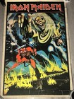 Vintage 1983 Iron Maiden Blacklight Poster Flocked Felt Number Of The Beast