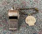 Vintage Shell Oil Gas Co  Key Fob   24530 Finder Mail To   Acme Whistle England
