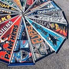 Vintage Nhl Hockey Pennants Lot Of 27 Sharks Ducks Oilers Flyers Defenders Kings