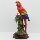 Napcoware Scarlet Macaw Parrot Porcelain Bird Figurine - Large 14 1 2  High