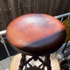 Great Oak Antique Victorian Swivel Piano Stool With Glass Ball Claw Feet