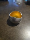 Georg Jensen Sterling Silver Salt Jar With Yellow Enamel By Soren Georg Jensen