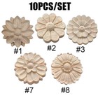 10pcs Hand Carved Solid Hardwood Applique onlay Rosette Us