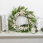 20-inch Artificial Winter Wreath With White Berries And Holly For Front Door