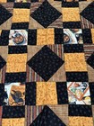 Handmade Quilt Halloween Cats Bats Jack O Lanterns Black Orange Brown 36 5   x 29   