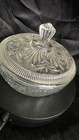 Vintage Avon Pressed Glass Covered Dish   1970s Clear Jar Or Candy Bowl With Lid