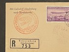 1936 Liechtenstein To New York Zeppelin With 1fr   2fr Very Fine