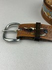 Vtg Hand Tooled Western Belt 52   cowhide Eagle Mtn Sun Usa