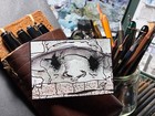 Pocoartist Original Aceo Mixed Media Quirky Outsider Art Trading Card Lowbrow 1b