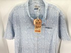 Faherty Playa Shirt Men Size Xl Indigo Geometric Stretch Short Sleeve Button Nwt