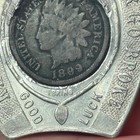 1899 Encased Indian Head Cent Lucky Token J Poehlman   Sons Butter Eggs Cheese