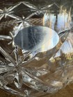 Vintage Unmarked Clear Cut Lead Crystal Starburst Vase With Flared Rim 